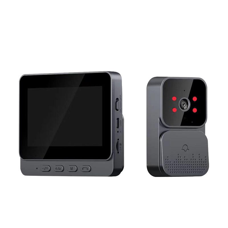4.3-Inch Display Screen, Smart Video Doorbell, Wireless Electronic Cat Eye Surveillance Camera, Intercom Video, No Punching