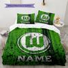 Custom Name VfL Wolfsburg Pattern Bedding Quilt Set  Home Decoration  Gift (1 * duvet cover + 2 * pillowcase  without core)