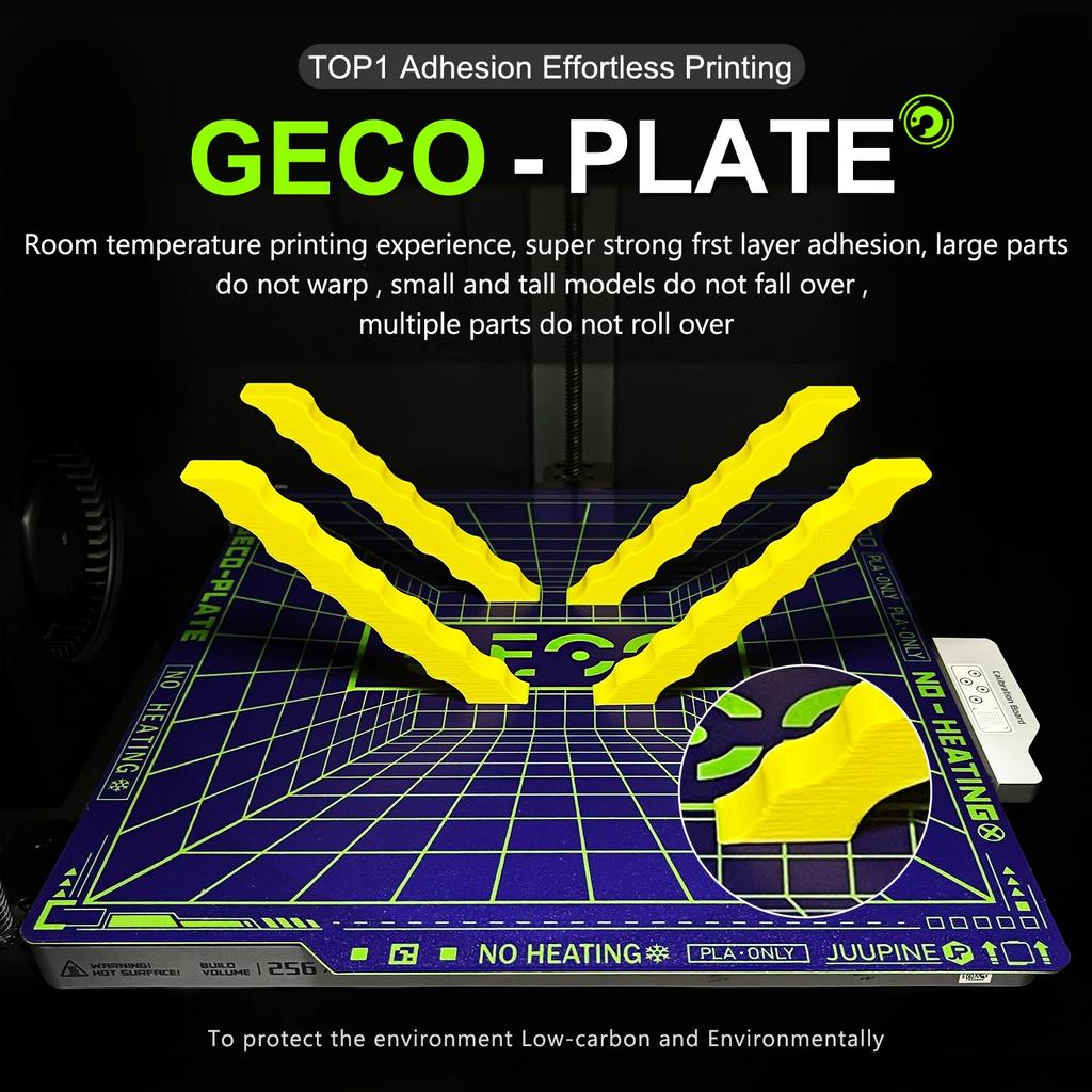 Juupine GECO Plate For Bambu Lab H2D X2D Build Plate PLA Bed Cold Plate For X1C A1 P2S X2D SuperTack Glacier For Bambu H2s Plate