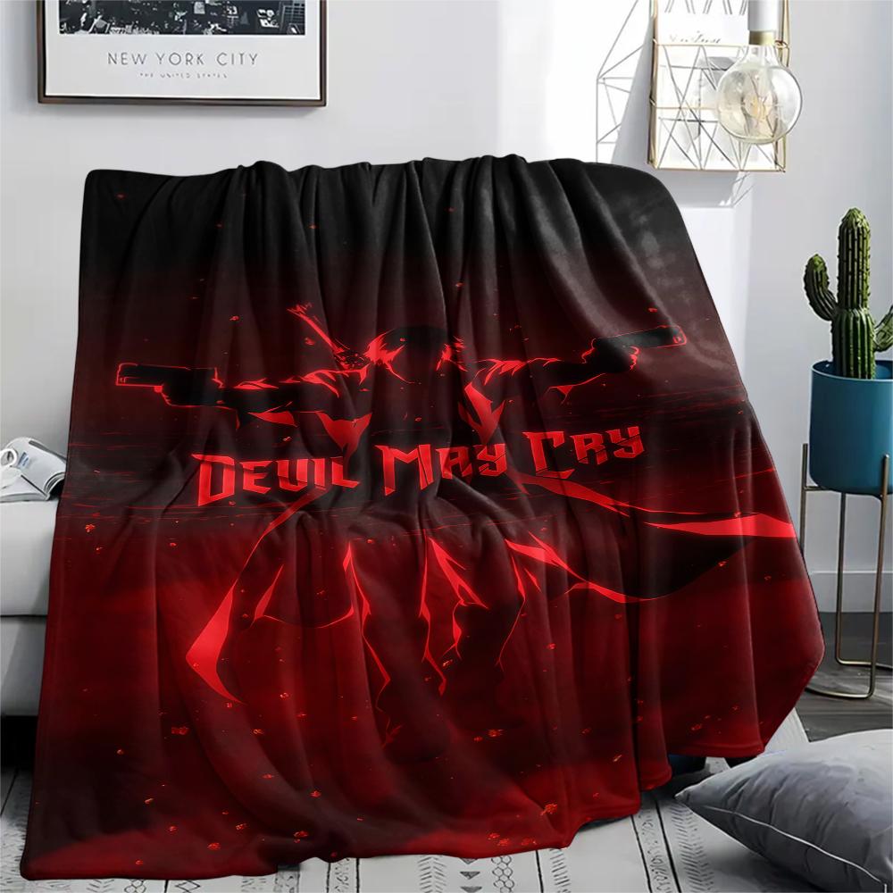 1 шт. Фланелевое одеяло с принтом Devil May Cry, Высококачественное, Для всех сезонов, Декор для дома, Тепло и уют, Идеально для рождественских подарков