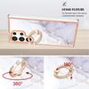 For Samsung Galaxy S24 Ultra Case with Ring Kickstand Marble Pattern Electroplating TPU Back Cover