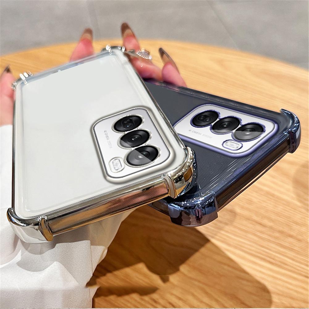 Luxury Shockproof Phone Case For OPPO Reno 12 Pro A16 A16S A17 A54S A53S A5 A9 2020 A36 A76 4G Soft Silicone Transparent Cover