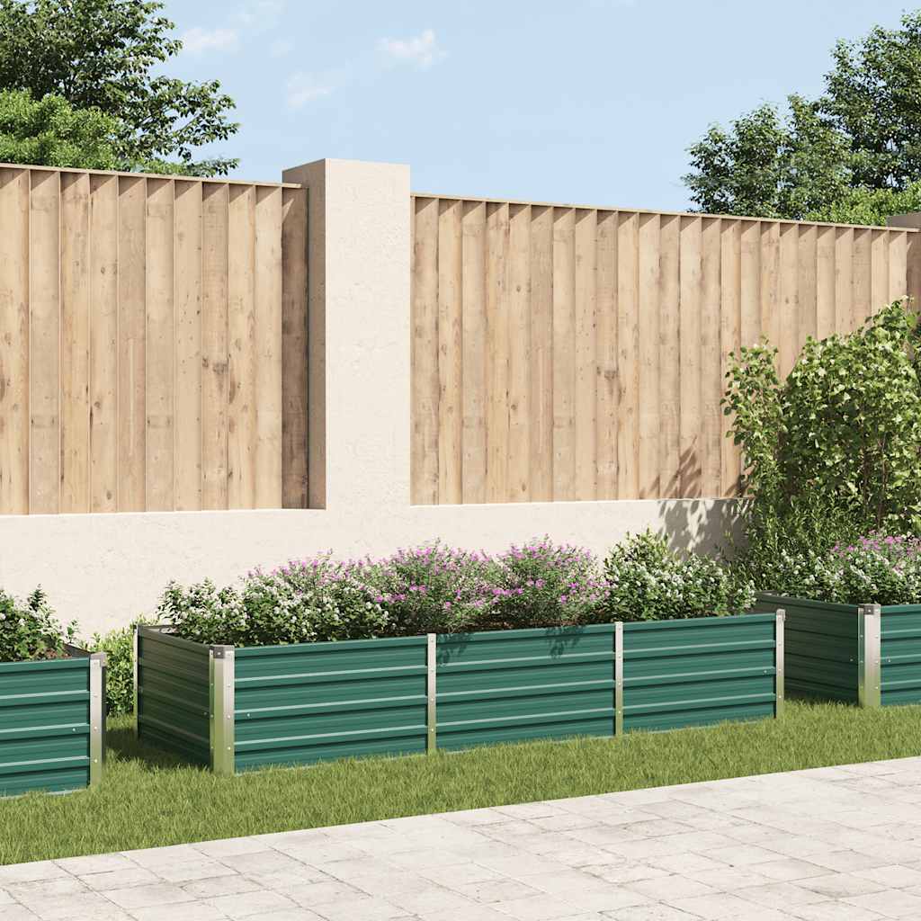 Garden Raised Bed Galvanized Steel 240 x 80 x 45 cm Green