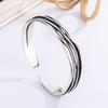 European and American vintage distressed multi-layered open bangle, simple distressed alloy bracelet, niche fashion, trendy and versatile accessory