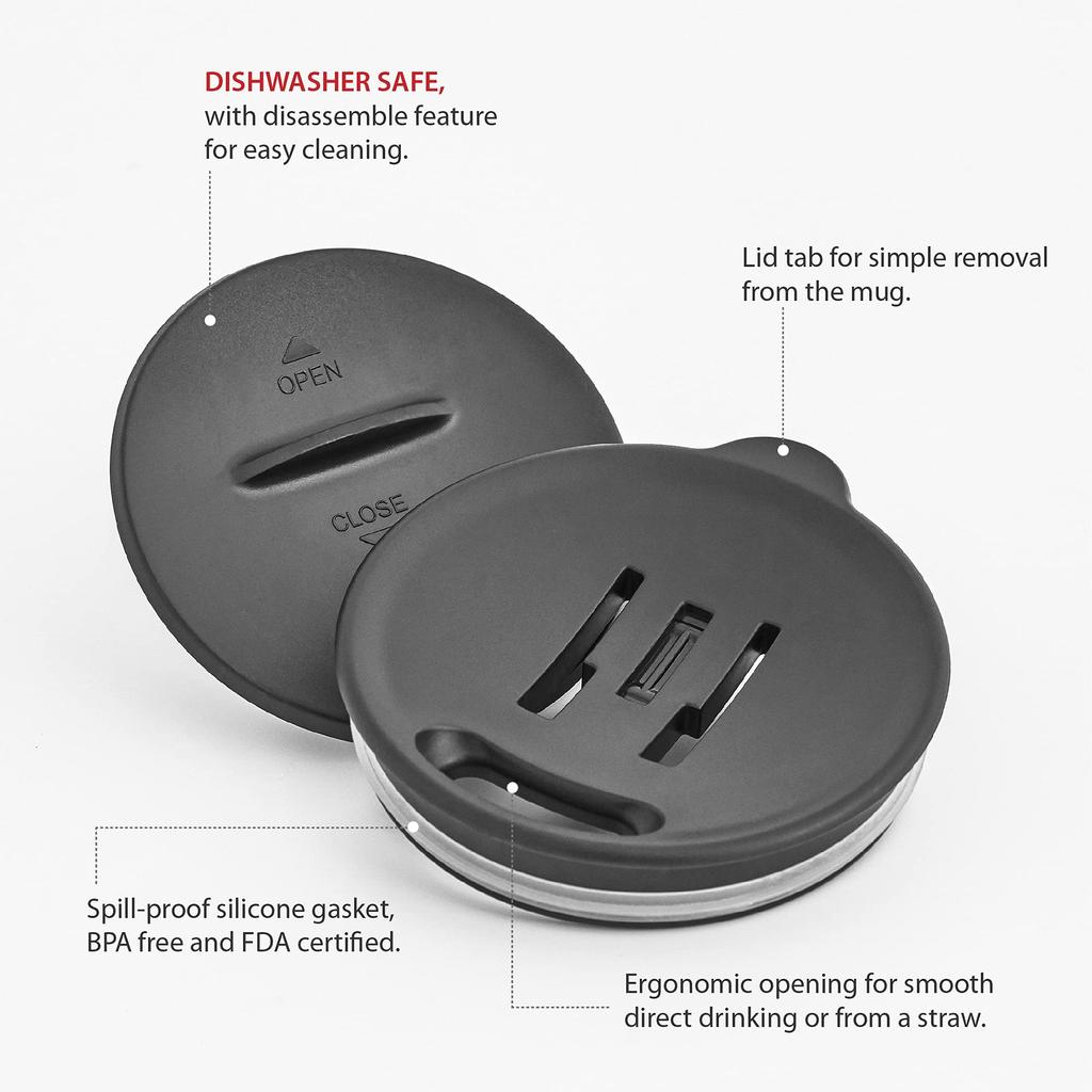 GRANDTIES Premium с вакуумной изоляцией 19 легко раздвижных стаканов из нержавеющей стали с двойными стенками и вакуумной изоляцией, в комплекте с популярной в офисах кружкой, цветная, 460 мл, открывается/закрывается