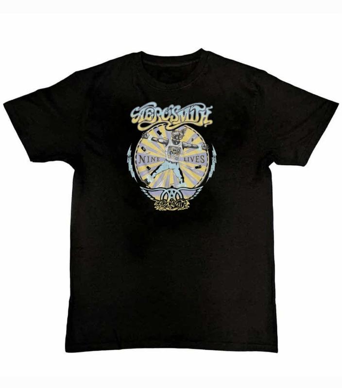 Aerosmith Nine Lives Перекрашенная Музыкальная Графическая Унисекс Футболка Графическая Футболка