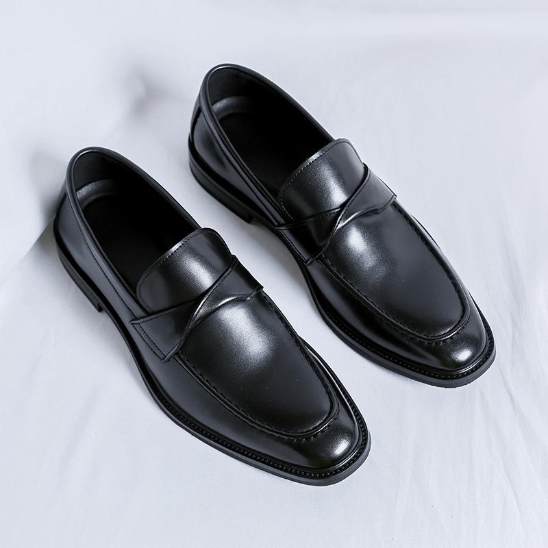 Мужская повседневная кожаная обувь Классические элегантные мужские мокасины Мокасины Дышащие туфли на плоской подошве Универсальные деловые мужские туфли для вождения