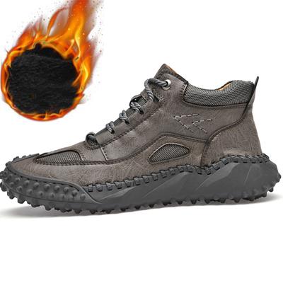 Мужские ботинки из спилковой кожи большого размера ручной работы, мужская обувь, удобные ботильоны для повседневной мужской обуви