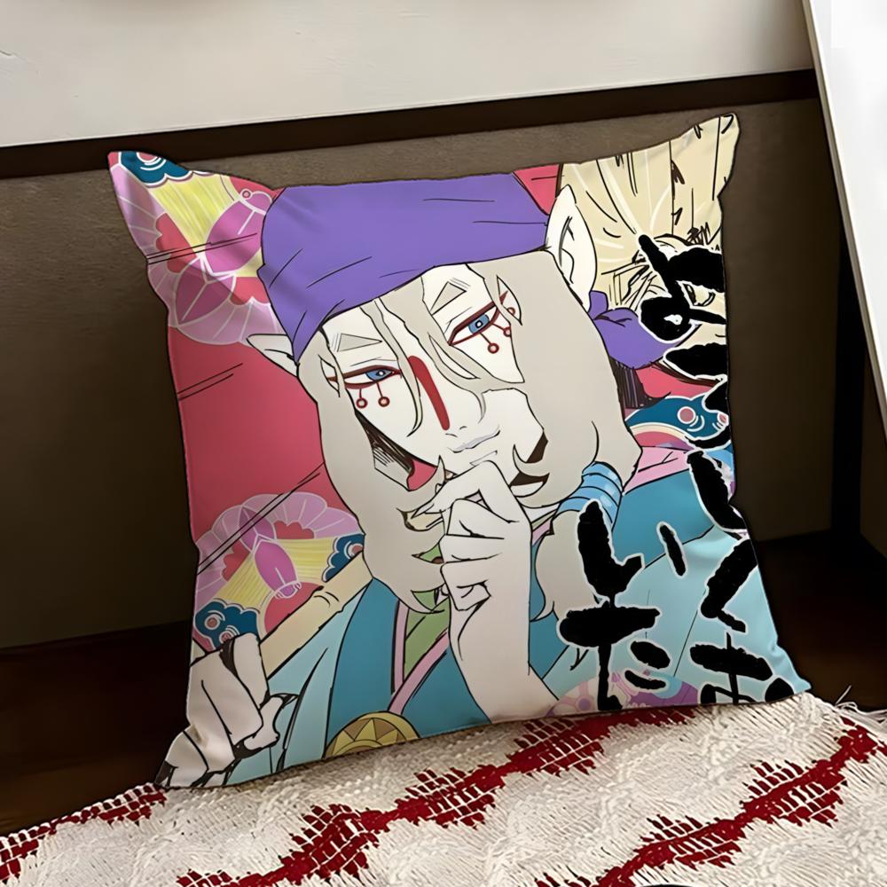 MMononoke Anime Cushion Cover Reversible Soft Durable Pillow Cover Home Car MultiScene Use for Daily Comfort