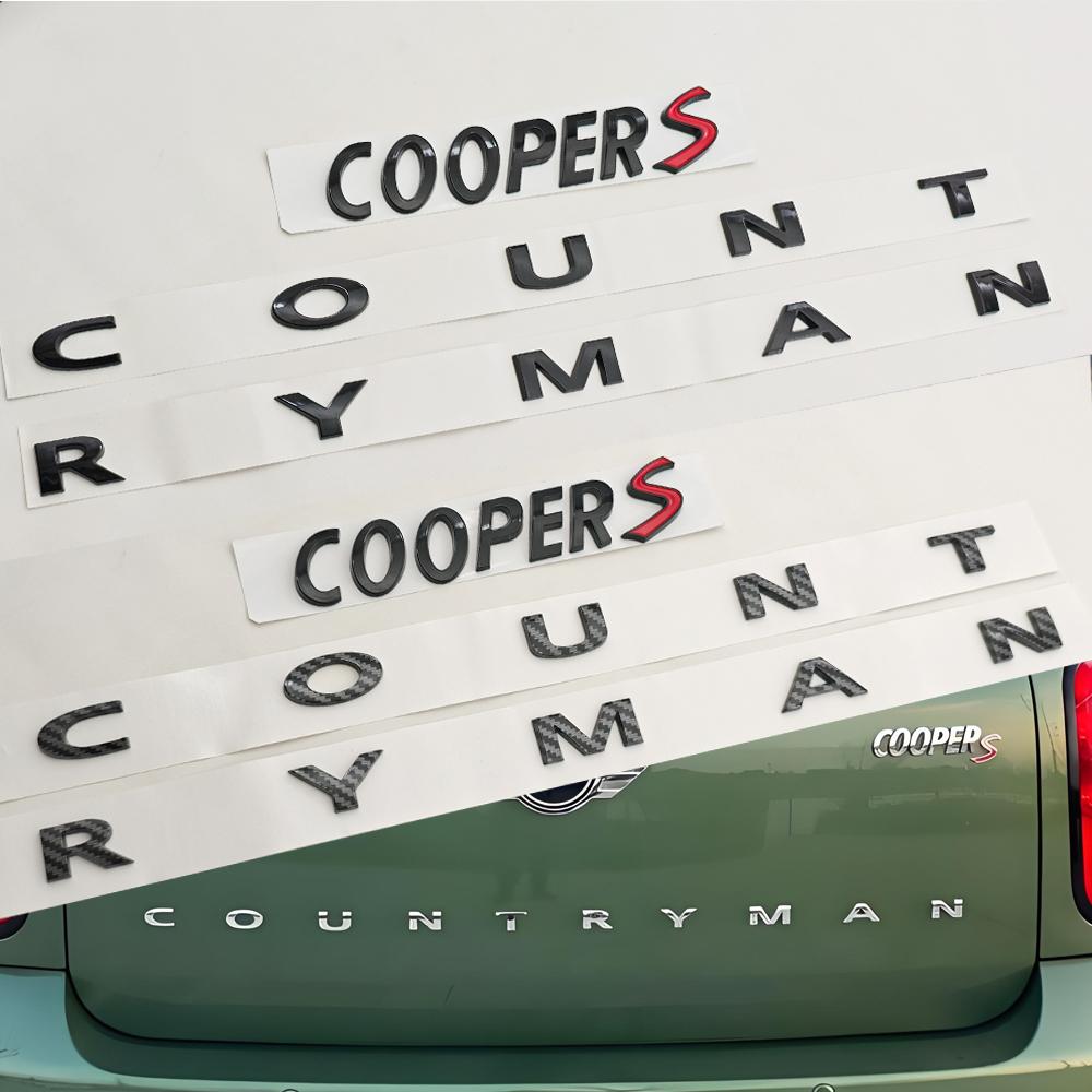 3D ABS Car Bagde Chrome Black Countryman Letters Logo Emblem Trunk Sticker Accessories For BMW MINI Cooper S R60 F60 U25 JCW R53 uo2