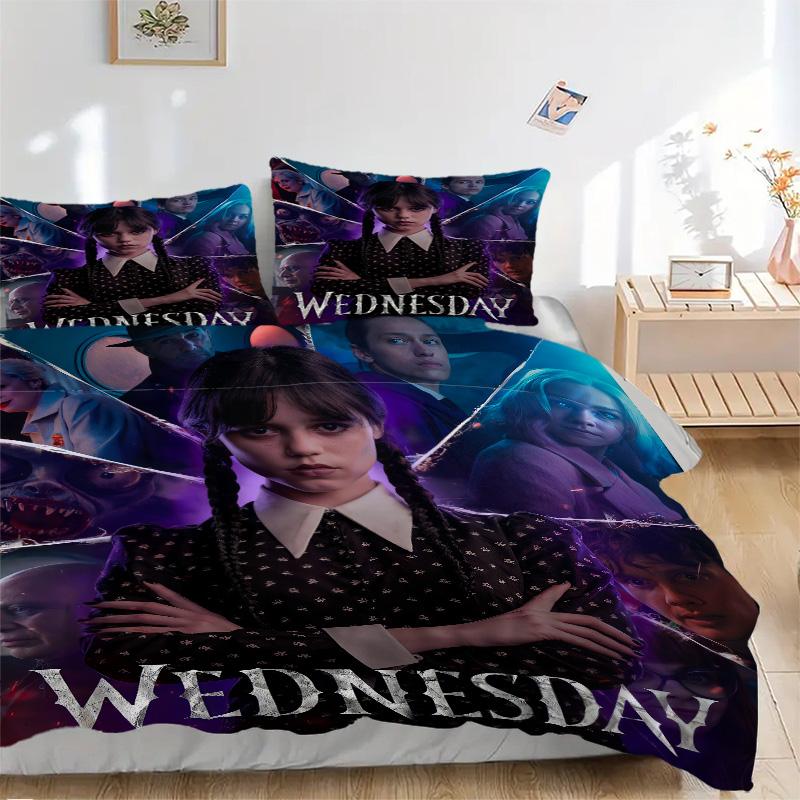 Wednesday Addams Mystery Print 3Pcs Bedding Setduvet Cover With 2 Bedropillowcase Home Birthday Gift