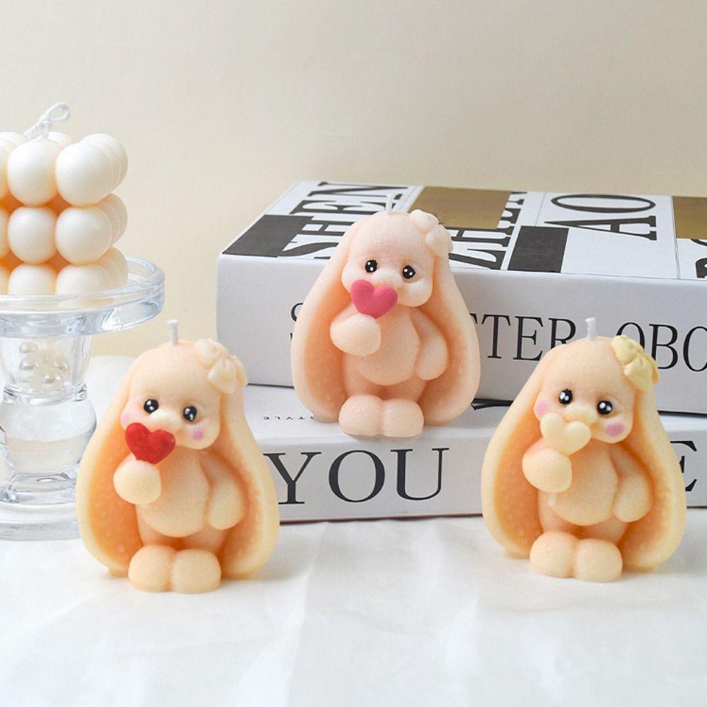 3D Кролик силиконовая форма мягкая форма для свечей Кролик шоколадная форма для пудинга желе форма для свечей мыла