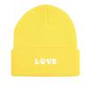 LOVE" Dog Paw Print Print Knit Hat Beanie, Animal Woman Cap Cuff Fit Trendy Gorro Knitted Cap Beanie