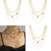 Trendy Gold Multi-layered Geometric Chain Necklace Stylish Fashionable Jewelry For Women