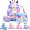 3Pcs/set Printed Backpack with Lunch Bag Pencil Case Boy Girl Knapsack Teenage Student Large Capacity Colorful Bookbag