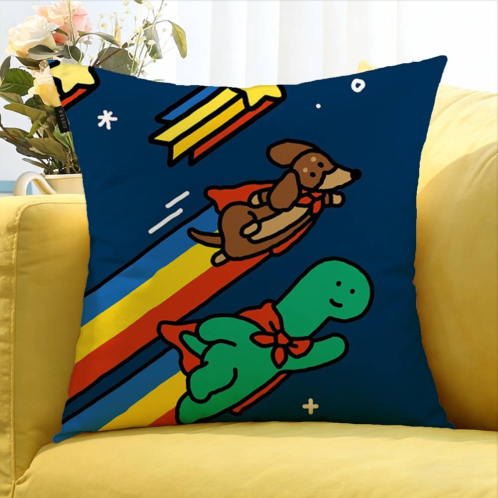 Cartoon JJoguman SStudio Various Sizes Square Pillow Case For Car Home Bedchamber Decor