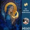 1000pcs Mini Jigsaw Puzzle Suitable for & Families - Goddess of Stars & Moon Embracing Moon, Starry Sky Picture with Celestial Night Sky, Portable Rec