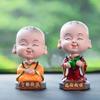 Car Ornaments Resin Cute Shaking Head Monk Buddha Figurine Automobile Decoration Home Auto Interior Dashboard Decor Accessories