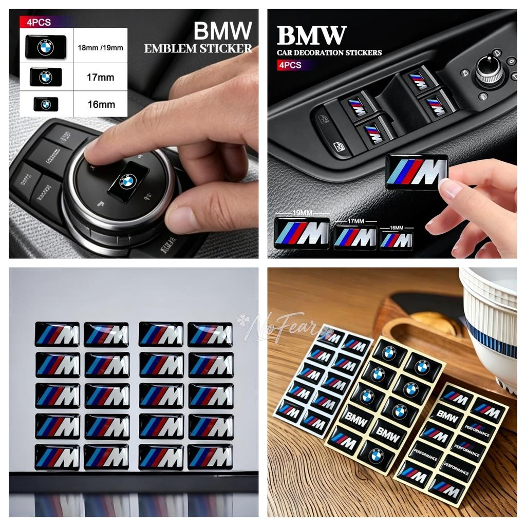 Для BMW M M1 M2 M3 F32 E53 E60 E90 E91 E92 E93 F01 F30 E83 X1 X3 X5 4 шт. Самоклеящиеся наклейки с логотипом автомобиля Персонализированные наклейки