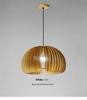 Stairwell Retro Japanese Solid Wood Pumpkin Pendant Light for Bedroom or Study
