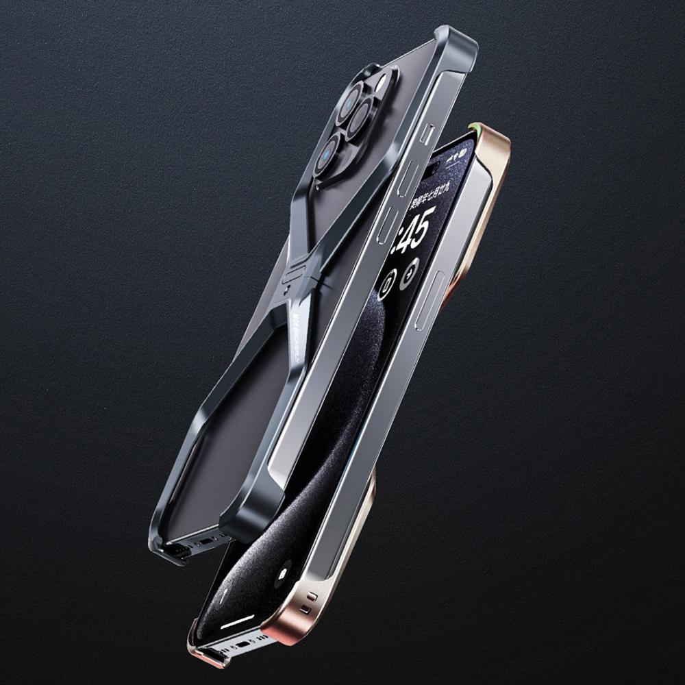 Металлический чехол для телефона iPhone 15 Pro Max X-образной формы, безрамочная X-образная задняя крышка