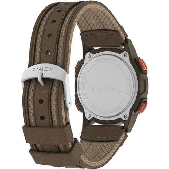 Мужские часы Timex Expedition CAT5 41 мм - Зеленый ремешок Циферблат цифровой Корпус коричневый Цифровой.