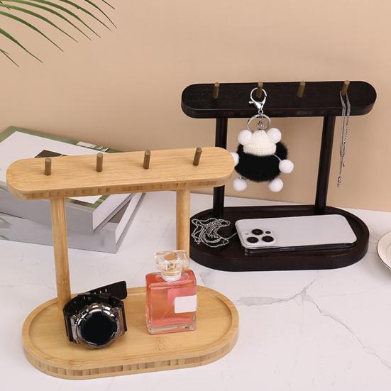 Деревянная стойка для хранения ключей в деревенском стиле для дома и офиса, настольный органайзер для ключей, крючок, многоцелевой держатель для брелоков, украшение для ювелирных изделий и мелочей