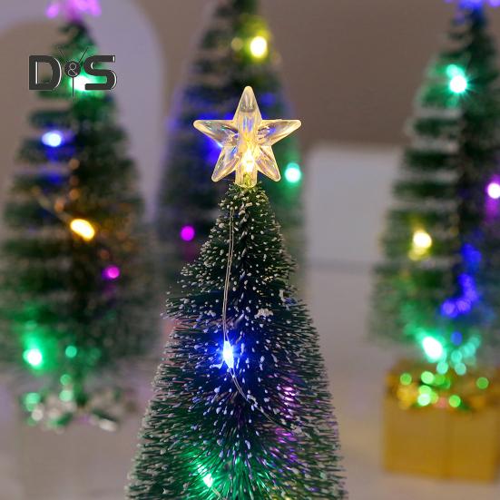 4 шт. маленьких елочных украшений со светодиодными лампами на батарейках реалистичные мини-настольные аксессуары для рождественской елки