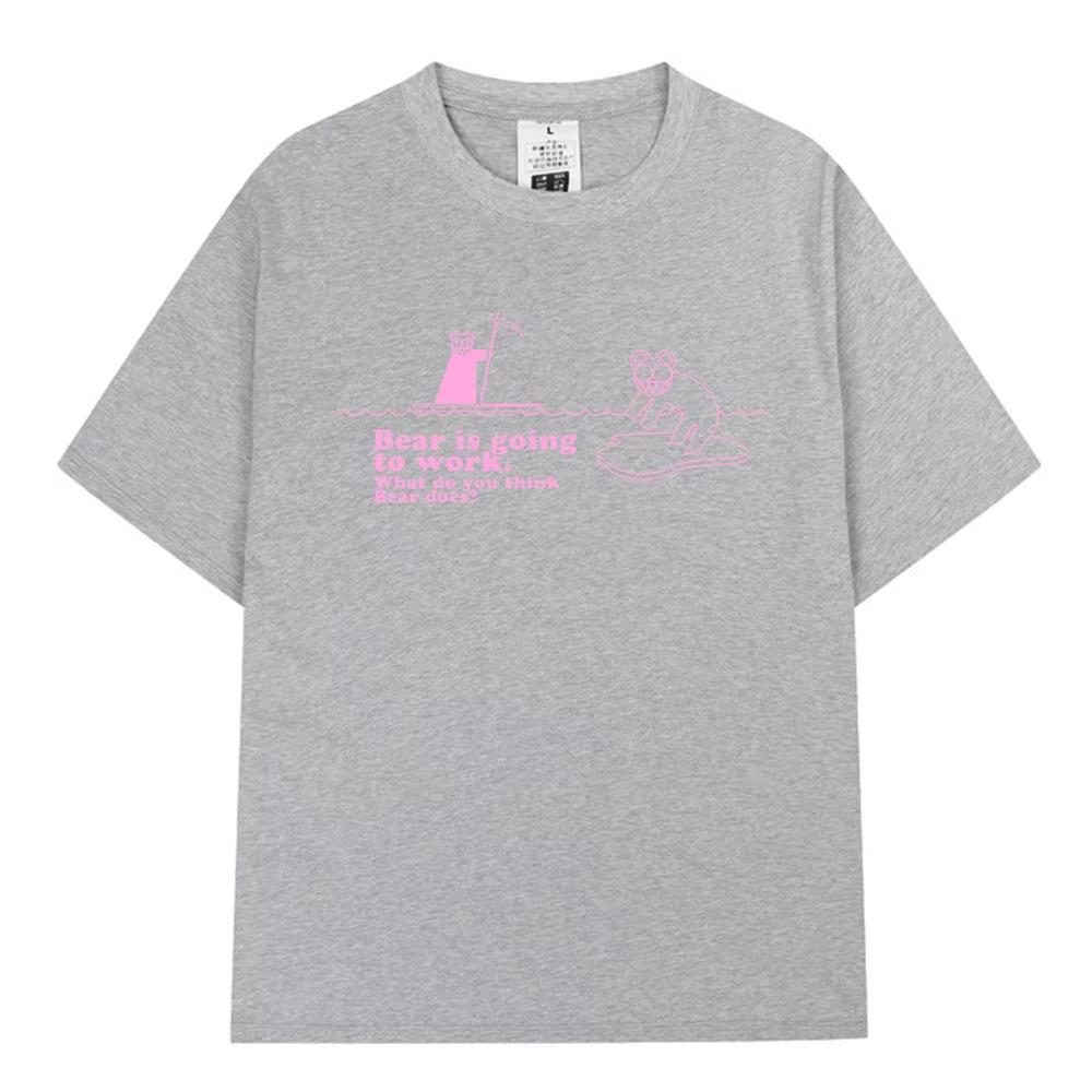 Summer Hot Sale Radiohead Rock Band Bear Is Going To Work T Shirt Unisex Hip Hop Gothic T-Shirt Breathable Comfortable Clothes