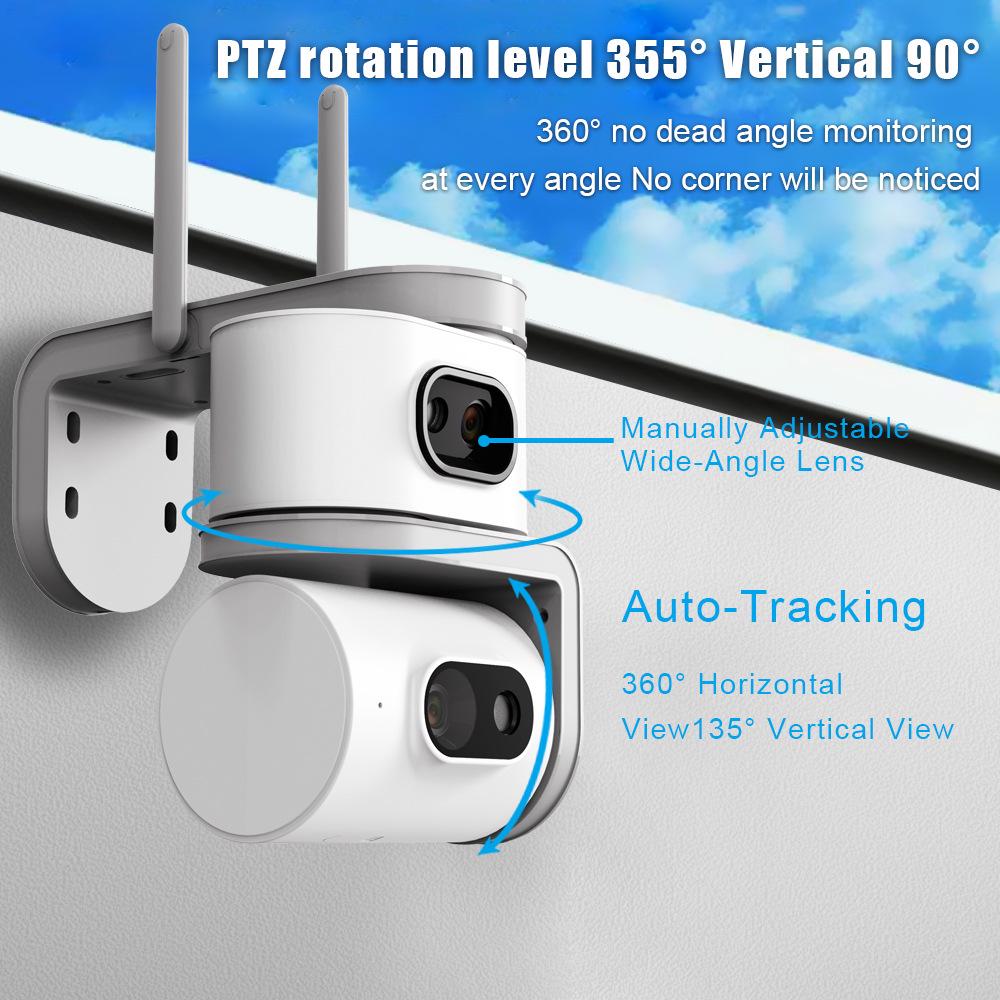 WiFi/4G Dual-Network Panoramic Night Vision HD Outdoor Security Camera