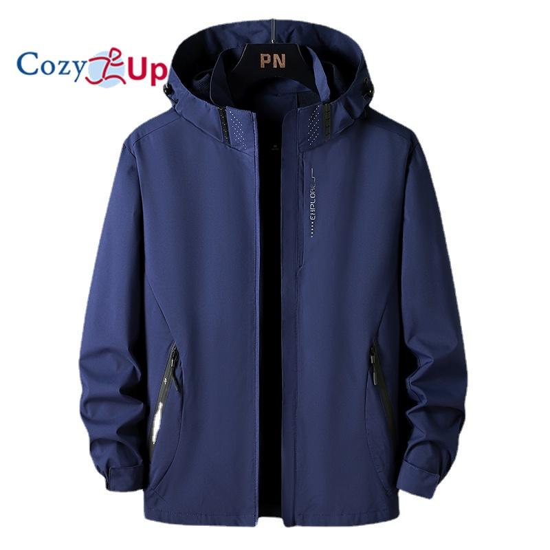 Cozy Up Мужская легкая куртка от дождя, непромокаемый плащ, ветровка с капюшоном, активная уличная куртка-ракушка для пеших прогулок и работы