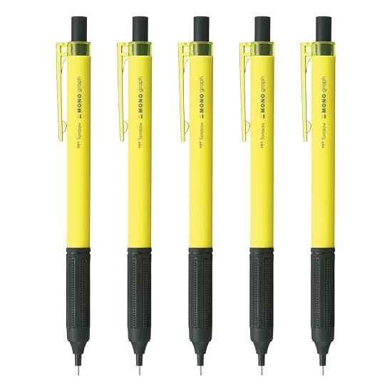 Tombow Pencil Mechanical Pencil MONO graph Lite 0.5mm Neon Yellow 5-pack SH-MGL53-5P