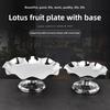 Тарелка Лотос из нержавеющей стали на высокой ножке, фруктовая ваза для закусок для журнального столика в гостиной, креативный дизайн, поднос для сухофруктов
