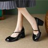 Мода Новые Женские Туфли Мэри Джейн Винтажные Туфли-Лодочки Лакированные Туфли Высокий Каблук Туфли для Платья Черные Неглубокие Туфли-Лодочки Zapatos Mujer