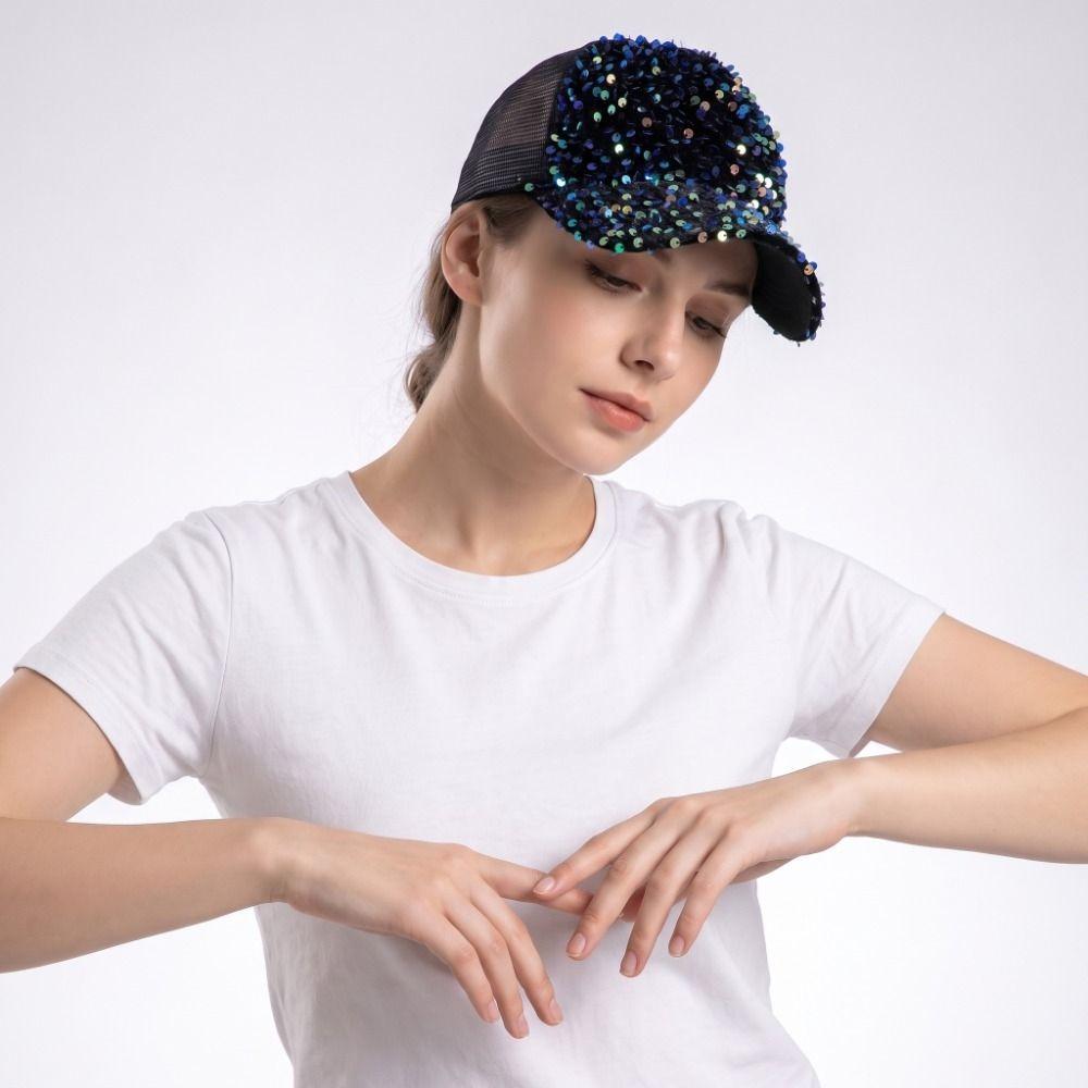Blingbling Sequins Baseball Cap Adjustable Mesh Snapback Caps Fashion Sequin Baseball Hat Wedding