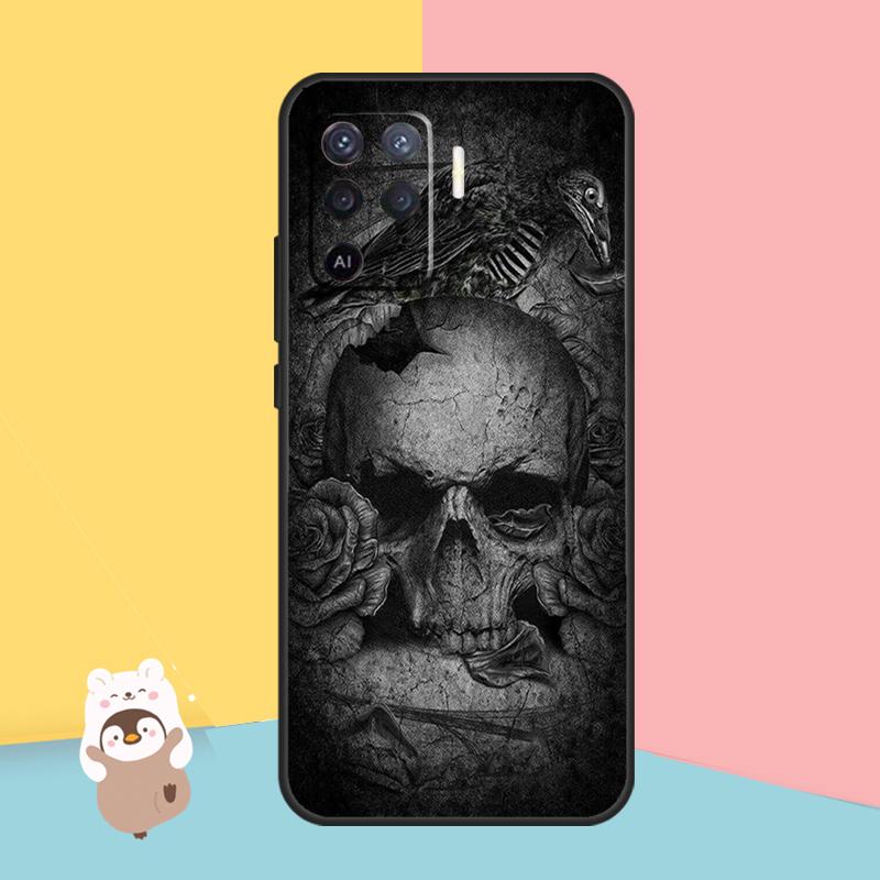 Gothic Fashion Skull Case For OPPO A74 A93 A83 A91 A53S A9 A5 A31 A53 2020 A15 A16 A1K A52 A72 A94 A54 Cover
