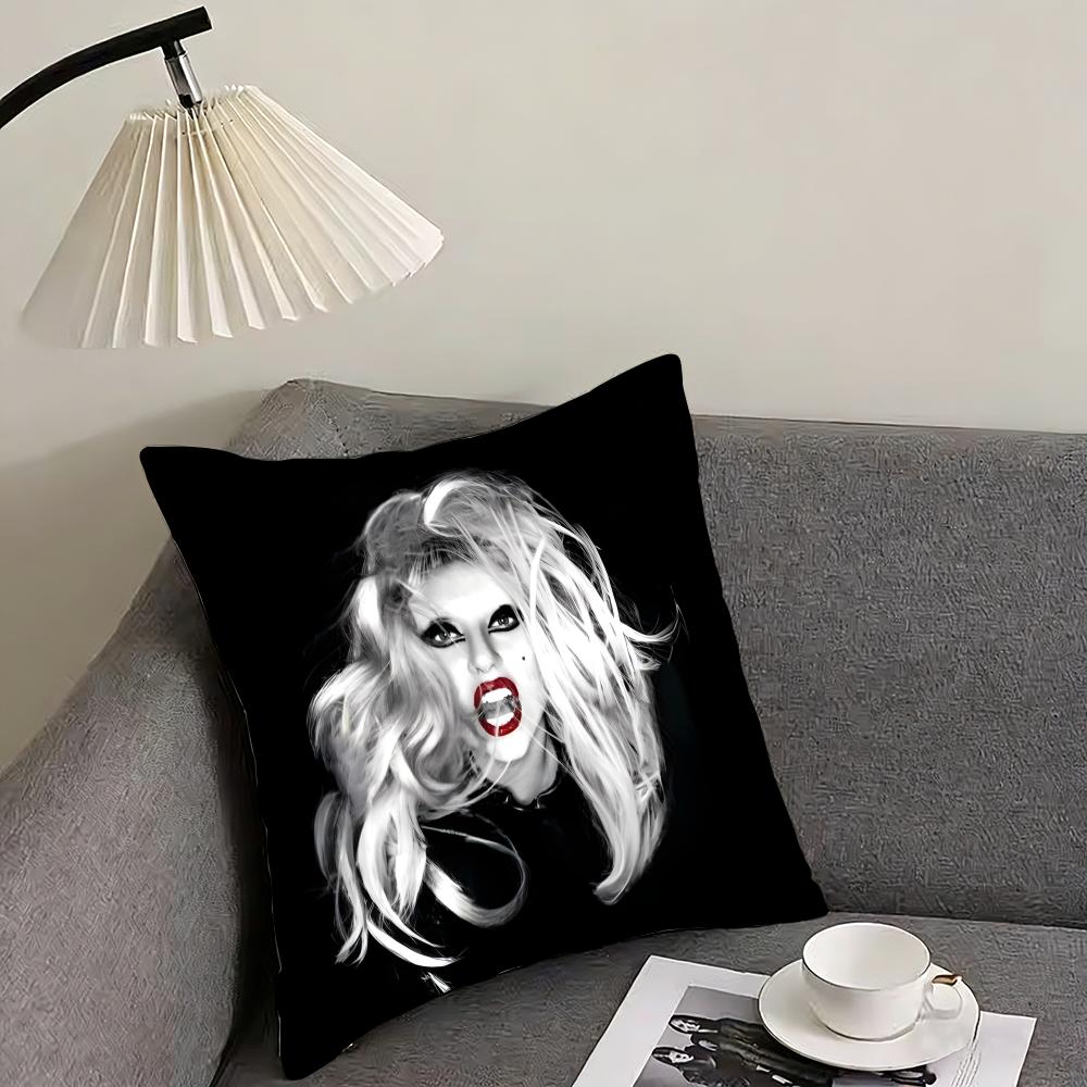 LLady GagaA Singer Cushion Cover Pillowcase Ultra Soft Skin Friendly Fabric Cloud Like Comfort Concealed Zipper