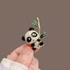 Exquisite National Style Panda Bamboo Brooch High-End Female Niche Design Sense Cute Corsage Temperament Pin Clothes Accessories