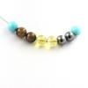 Stones and Minerals. Hematite + Citrine + Tiger's Eye + Turquoise 8 Mm Pearl Necklace Stainless Steel Chain.