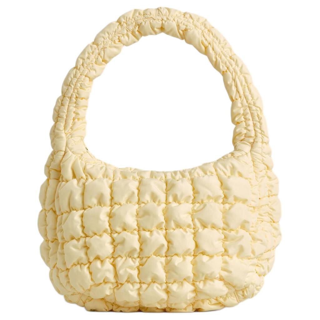 Cos Checkered Quilted Cloud Bag Women Handbag Cream-Yellow 0973537095