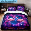 Magical Flamingo Sky 3pcs Bedding,Including 1pc Duvet Cover And 2pcs Pillowcases Perfect for Christmas,Ideal for Bedroom, Dormitory