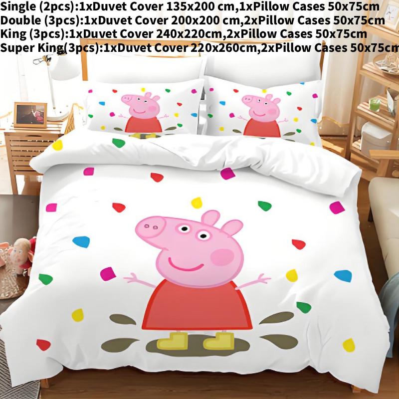 Printing Pig Digital Duvet Cover Pillowcase Set Bedroom Gifts Bedding