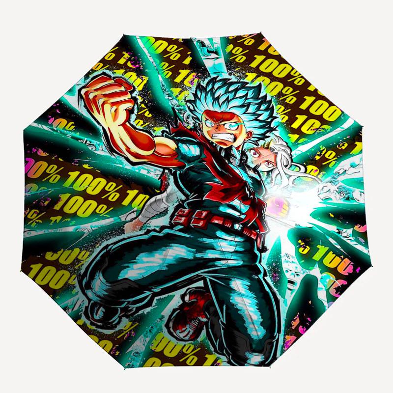 1 шт. Моя геройская академия Boku No Hero Academia Изуку Мидория Кацуки Бакуго Уличный зонт Автоматическое открытие и закрытие Портативный трехскладной дизайн 8 B