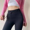 Брюки для йоги Micro, женские, с высокой талией, обтягивающие, для живота, верхняя одежда, для похудения, высокие, голые, Lulu, спортивные, для фитнеса, рогатые брюки
