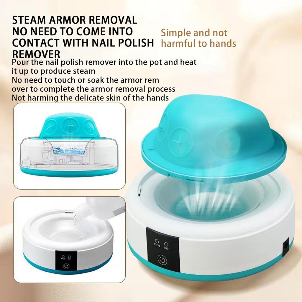 Electric Nail Soak Bowl Automatic Heating Nail Polish Remover Mild And Steam U V Gel Nail Polish Removal Home Nail Salon(blue)1pc