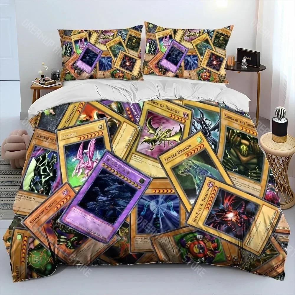 3D Печать Yu-Gi-Oh КАРТА МОНСТРА Аниме Одеяло Постельное белье Комплект, Пододеяльник Постельный комплект Покрывало Наволочка, Размер King Queen Постельное белье