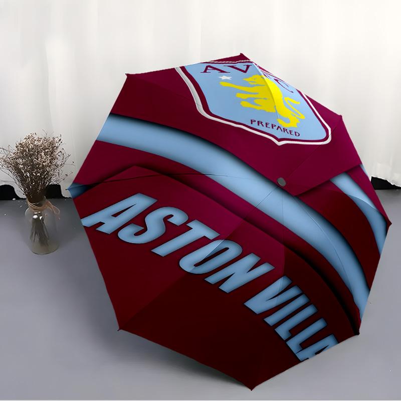 1pc Aston Villa Umbrella, Sun Protection, And UV Shielding. It Has Eight Sturdy Ribs for Outdoor Use And Perfect As a Holiday Gift