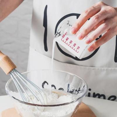 Японский мерный стакан KM Thickened 50 мл со шкалой – набор из 2 шт. для выпечки