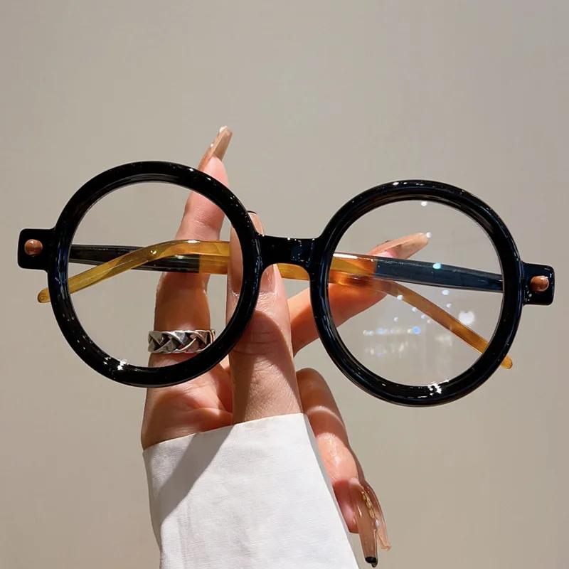 Vintage Round Sunglasses Women for Men Trendy Sun Glasses Punk Luxury Brand Designer Shades Big Frame Eyeglasses UV400
