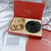 Salvatore Ferragamo 3,5 см мужской ремень люксовый брендовый дизайнерский ремень с двойной пряжкой пряжка один ремень подарочная коробка